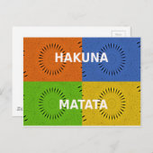 Farbenfrohe Pop Art Collage & "Hakuna Matata" Nach Postkarte (Vorne/Hinten)