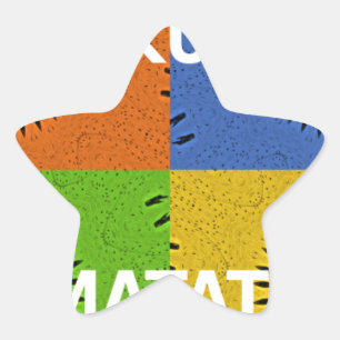 Farbenfrohe Pop Art Collage & "Hakuna Matata" Nach Stern-Aufkleber