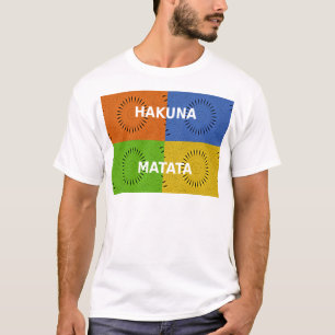 Farbenfrohe Pop Art Collage & "Hakuna Matata" Nach T-Shirt