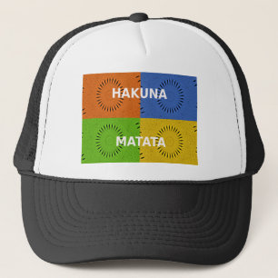 Farbenfrohe Pop Art Collage & "Hakuna Matata" Nach Truckerkappe