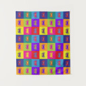 Farbenfrohe Pop Art Crabs Muster Wandteppich (Vorderseite)