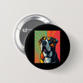 Farbenfrohe Pop Art Dog Illustration � Bold & Fun Button (Vorne & Hinten)