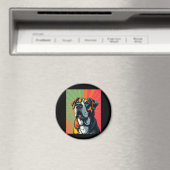 Farbenfrohe Pop Art Dog Illustration � Bold & Fun Magnet (In Situ (Geschirrspüler))