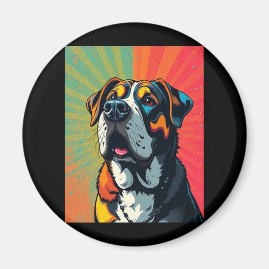 Farbenfrohe Pop Art Dog Illustration � Bold & Fun Magnet (Vorne)