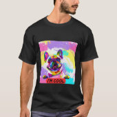 Farbenfrohe Pop Art Funky Dog T-Shirt (Vorderseite)