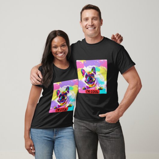 Farbenfrohe Pop Art Funky Dog T-Shirt (Unisex)