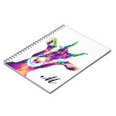 Farbenfrohe Pop Art Goat Mit Monogramm Notebook Notizblock (Linke Seite)