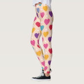 Farbenfrohe Pop Art Herzstück Muster Leggings (Links)