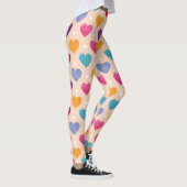 Farbenfrohe Pop Art Herzstück Muster Leggings (Rechts)