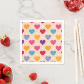 Farbenfrohe Pop Art Herzstück Muster Serviette (Beispiel)