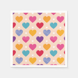 Farbenfrohe Pop Art Herzstück Muster Serviette