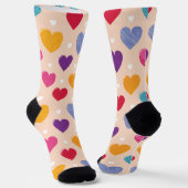 Farbenfrohe Pop Art Herzstück Muster Socken (Gewinkelt)