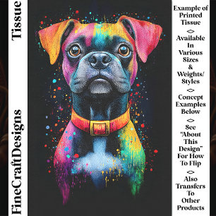 Farbenfrohe Pop Art Kurzer Hund CS6 Decoupage Seidenpapier