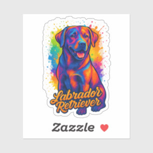 Farbenfrohe Pop Art Labrador Retriever - Lebhafter Aufkleber