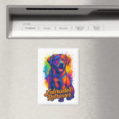 Farbenfrohe Pop Art Labrador Retriever - Lebhafter Magnet (In Situ (Geschirrspüler))