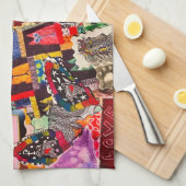 Farbenfrohe Pop Art Mixed Media Collage Küchentüch Geschirrtuch (Viertel Falte)