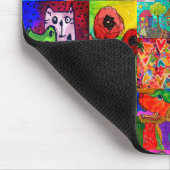 Farbenfrohe Pop Art Mixed Media Collage Mouse Pad Mousepad (Ecke)