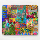 Farbenfrohe Pop Art Mixed Media Collage Mouse Pad Mousepad (Vorne)