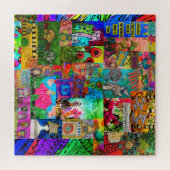 Farbenfrohe Pop Art Mixed Media Collage Puzzle (Horizontal)