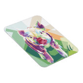 Farbenfrohe Pop Art Pig Mit Monogramm Magnet (Rechte Seite)
