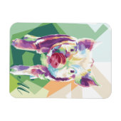 Farbenfrohe Pop Art Pig Mit Monogramm Magnet (Horizontal)