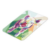 Farbenfrohe Pop Art Pig Mit Monogramm Magnet (Linke Seite)