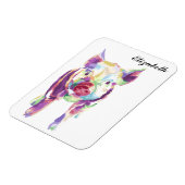 Farbenfrohe Pop Art Pig Personalisiert Magnet (Linke Seite)