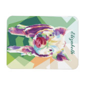 Farbenfrohe Pop Art Pig Personalisiert Magnet (Horizontal)