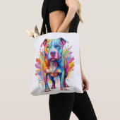 Farbenfrohe Pop Art Pitbuli Tasche (Von Nahem)