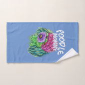 farbenfrohe Pop Art Portrait Poodle Hund Mutter Ma Handtuch (Handtuch)