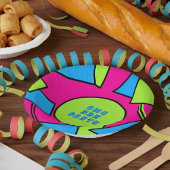 Farbenfrohe Pop Art Retro Y2K Party Papiertücher Pappteller