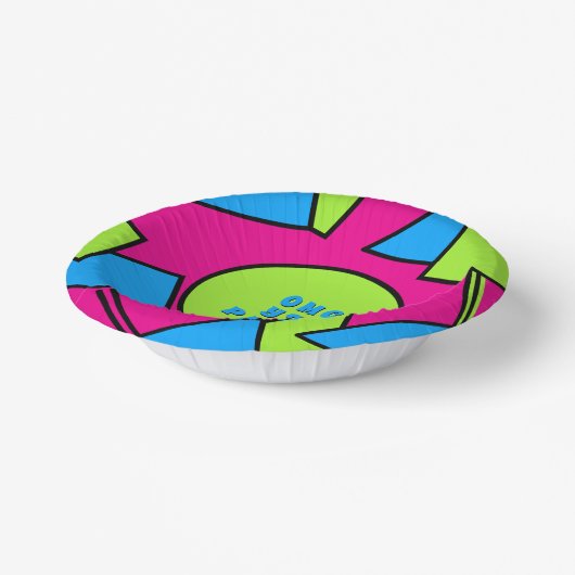 Farbenfrohe Pop Art Retro Y2K Party Papiertücher Pappteller (Gewinkelt)