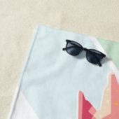 Farbenfrohe Pop Art Rhoster Strandtuch (Beispiel)
