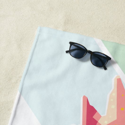 Farbenfrohe Pop Art Rhoster Strandtuch (Beispiel)