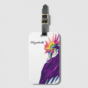 Farbenfrohe Pop Art Rooster Personalisierte Gepäck Gepäckanhänger