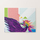 Farbenfrohe Pop Art Rooster Portrait Jigsaw Puzzle (Horizontal)