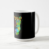 Farbenfrohe Pop Art Tiger Kaffeetasse (VorderseiteRechts)