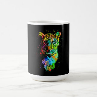 Farbenfrohe Pop Art Tiger Kaffeetasse