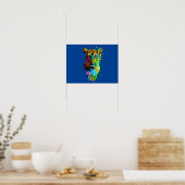 Farbenfrohe Pop Art Tiger Poster (Küche)