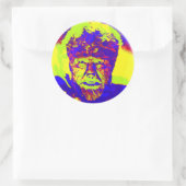 Farbenfrohe Pop Art Wolfman Runder Aufkleber (Tasche)