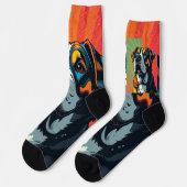 Farbenfrohe Pop Hundelokamera - Fett & Fun Pet Socken (Linkes Detail)