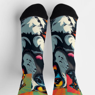 Farbenfrohe Pop Hundelokamera - Fett & Fun Pet Socken