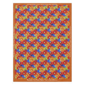 Farbenfrohe Pop-Kultur Blumengoldfarbenes blaues M Tischdecke (Vorderseite)