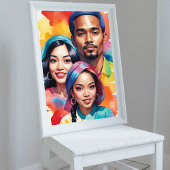 Farbenfrohe Pop Kunst, Dichtung und Musik Diversit Poster