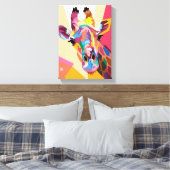 Farbenfrohe Pop Kunst, Dichtung und Musik Leinwanddruck (Insitu (Schlafzimmer))