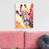 Farbenfrohe Pop Kunst, Dichtung und Musik Leinwanddruck (Insitu (Wohnzimmer))