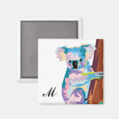 Farbenfrohe Pop Kunst, Dichtung und Musik Magnet (Vorderseite/Rückseite)