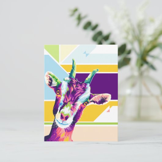 Farbenfrohe Pop Kunst, Dichtung und Musik Postkarte (Stehend Vorderseite)