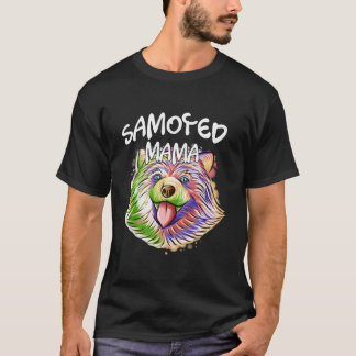 Farbenfrohe Pop Kunst, Dichtung und Musik Samoyed  T-Shirt