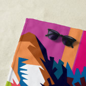 Farbenfrohe Pop Kunst, Dichtung und Musik Strandtuch (Beispiel)